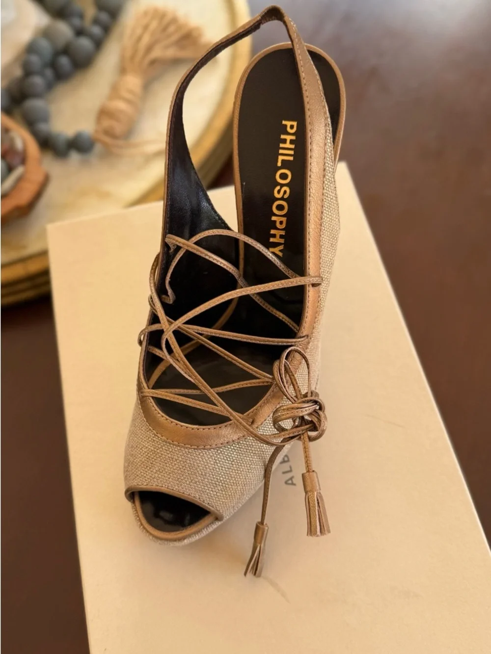 Philosophy di Alberta Ferretti metallic taupe